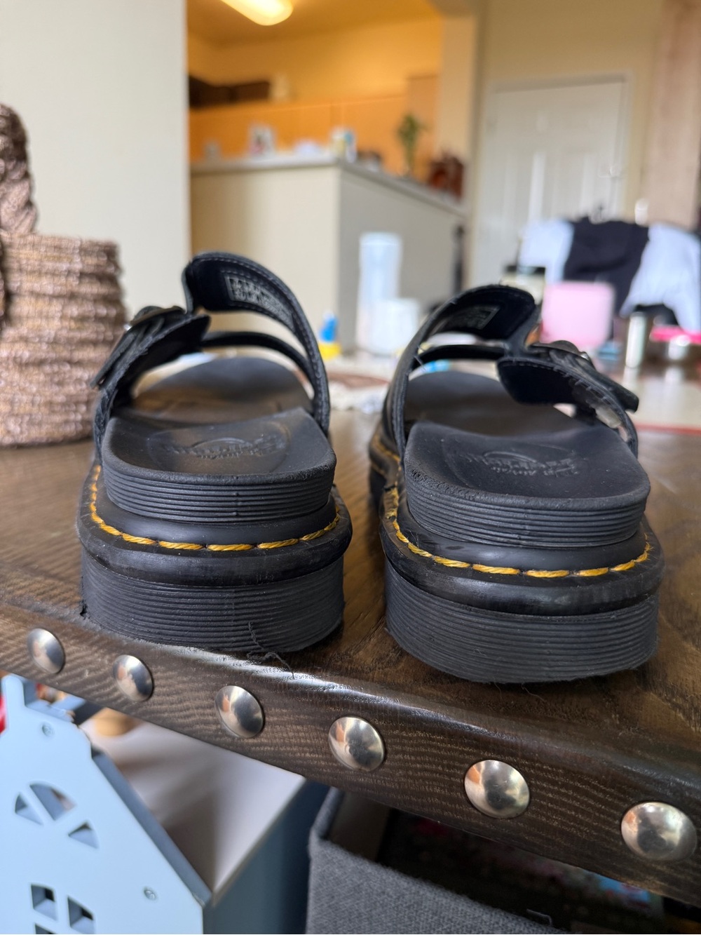 Dr. Martens Myles Platform Slide Sandals Black Leather Sz 9 Women’s / 8 Men’s - Picture 4 of 7